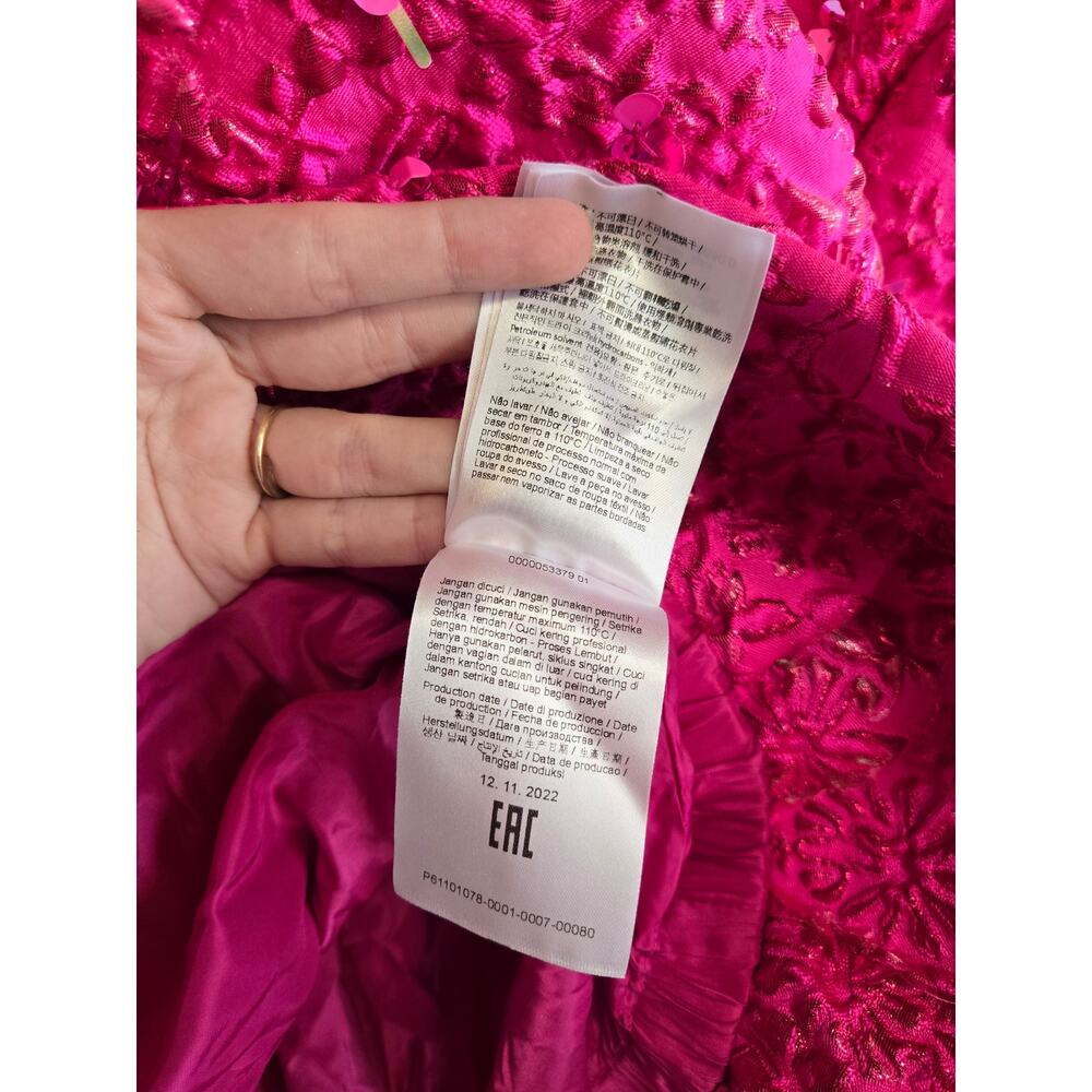 Valentino Dress Jacquard Hot Pink Lurex Sequin 2022 Pink PP Collection 36 0 - Picture 15 of 16